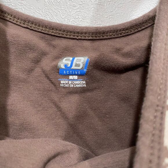 SB Active Women’s Tank Top Medium – Brown Paisley Print Athletic Top Yoga Workou - Picture 5 of 7